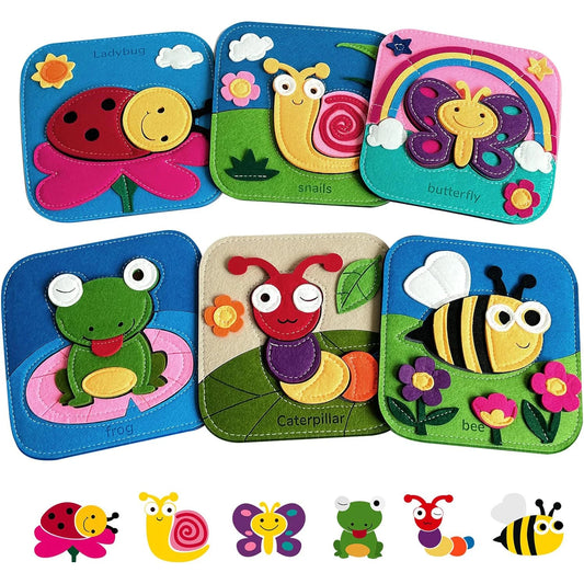 6-in-1 Soft Felt Insect Puzzles MLA MS020