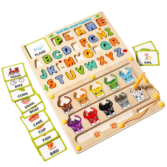 Wooden Magnetic Color & Number Maze With Drawing Board MM002