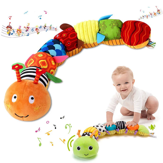 Jouets musicaux doux en forme de chenille et de ver MS08