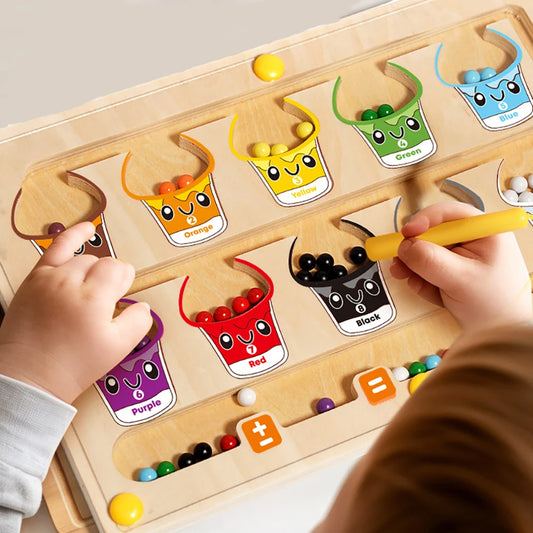 Wooden Magnetic Color & Number Maze With Drawing Board MM002